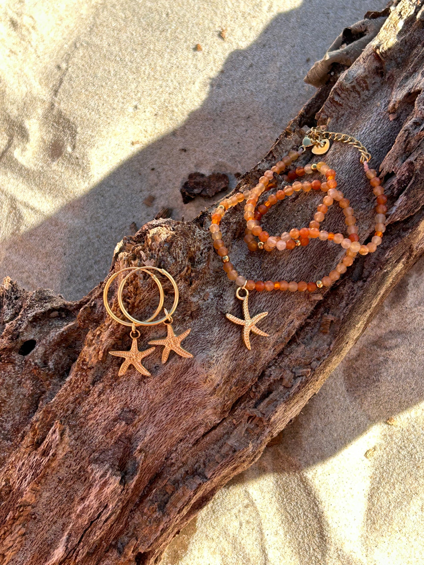 Gemstone Choker – Red Aventurine & Starfish