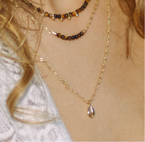 Necklace "Golden hour" Seahorse