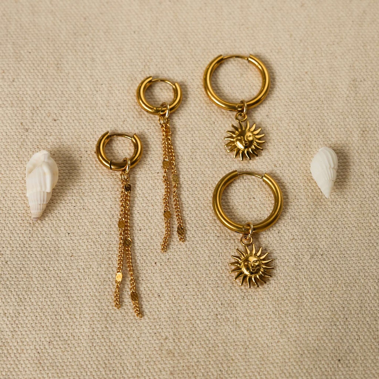 Earring Set of 2 - Mix & Match - Dangly Sun