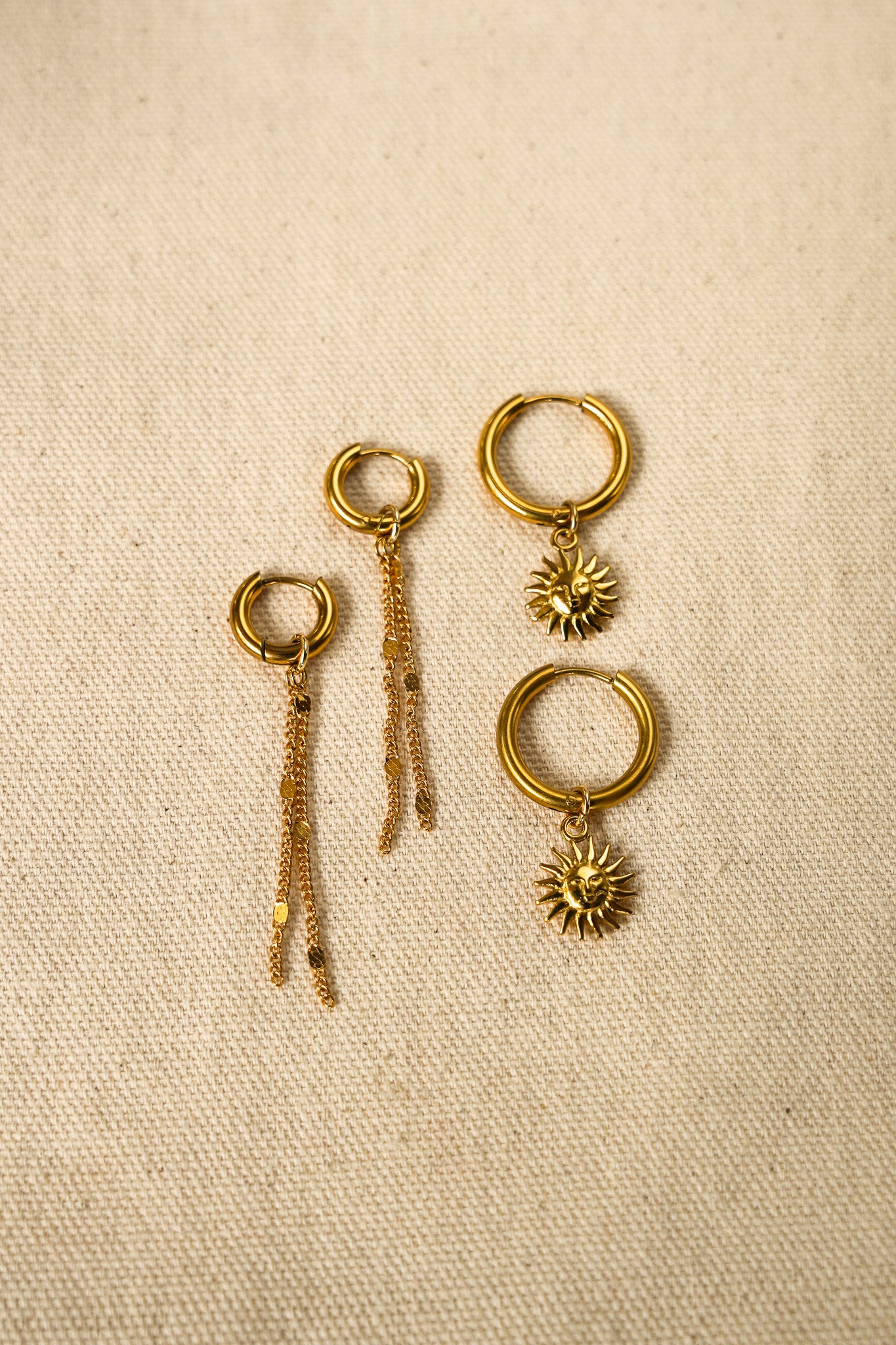 Earring Set of 2 - Mix & Match - Dangly Sun