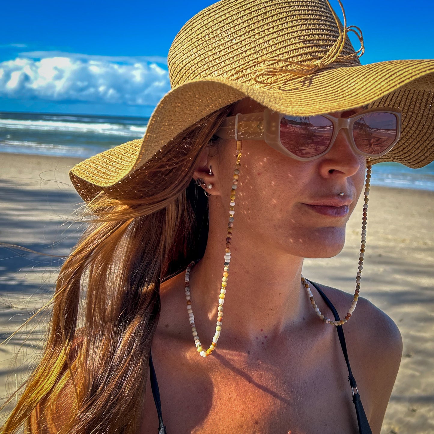 Osealina Sunglass- & Bellychain - Crazy Lace Agate