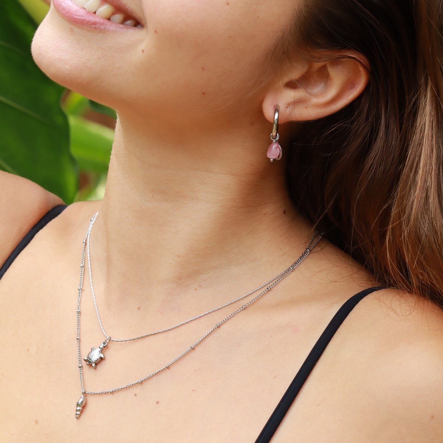silver worm shell necklace