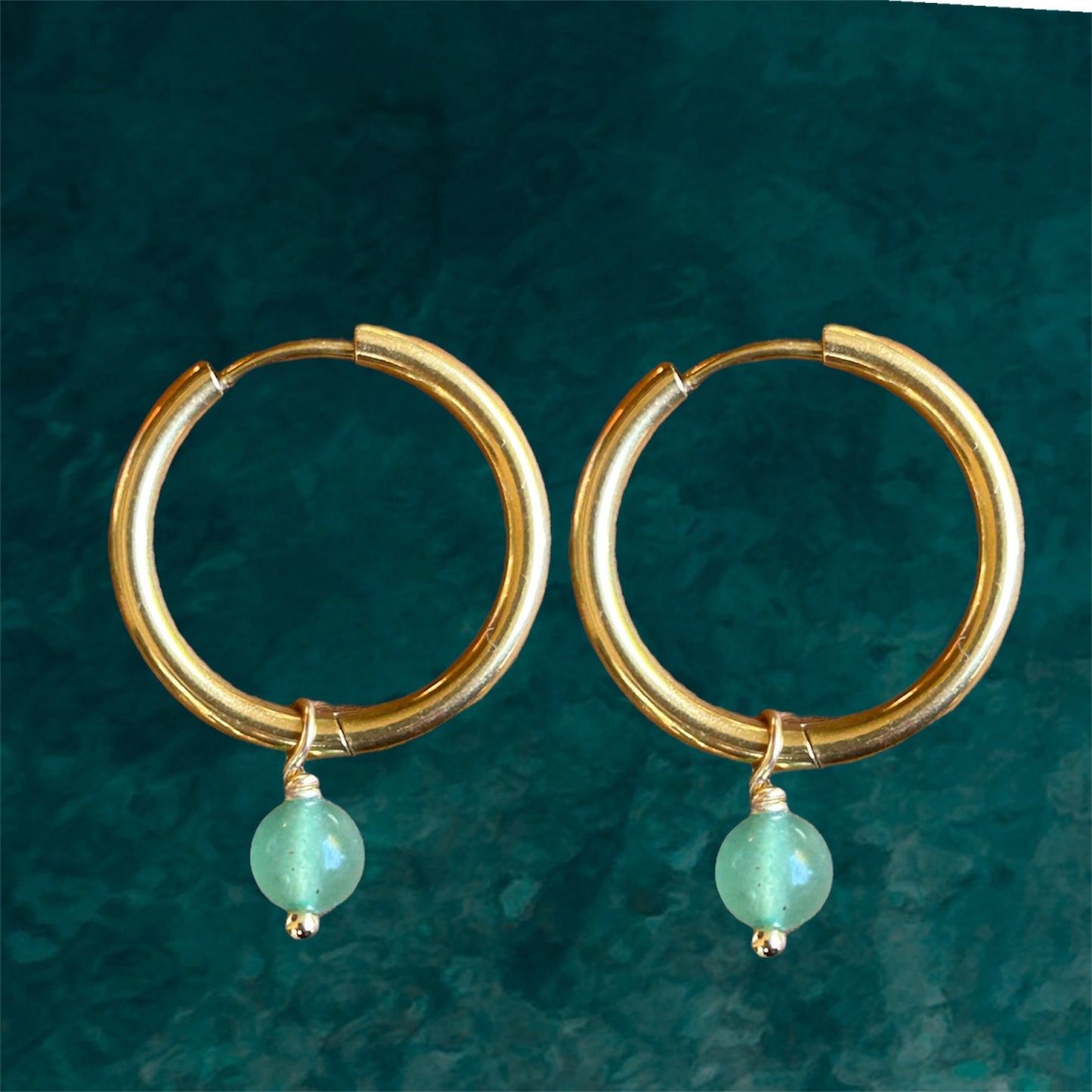 Osealina Waterproof Earrings Aventurine Pearl