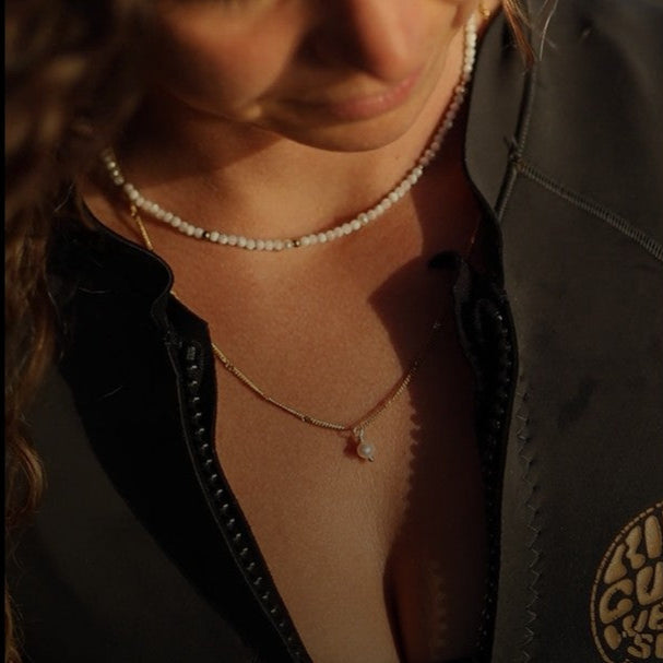 Necklace "Golden hour" Natural Pearl