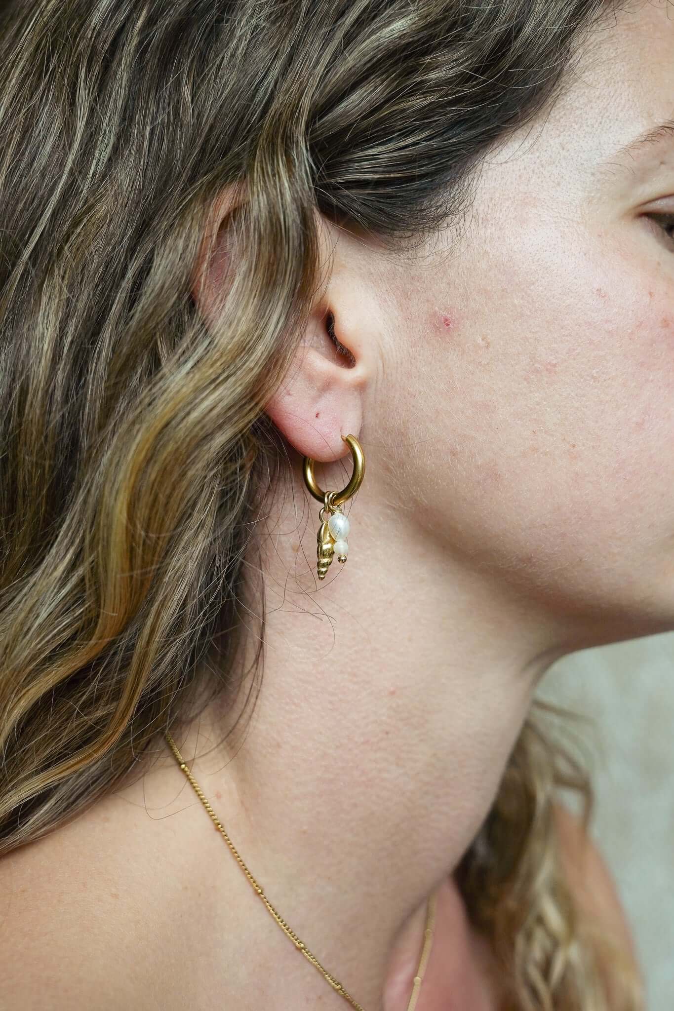 Screw Shell Earrings - 14mm