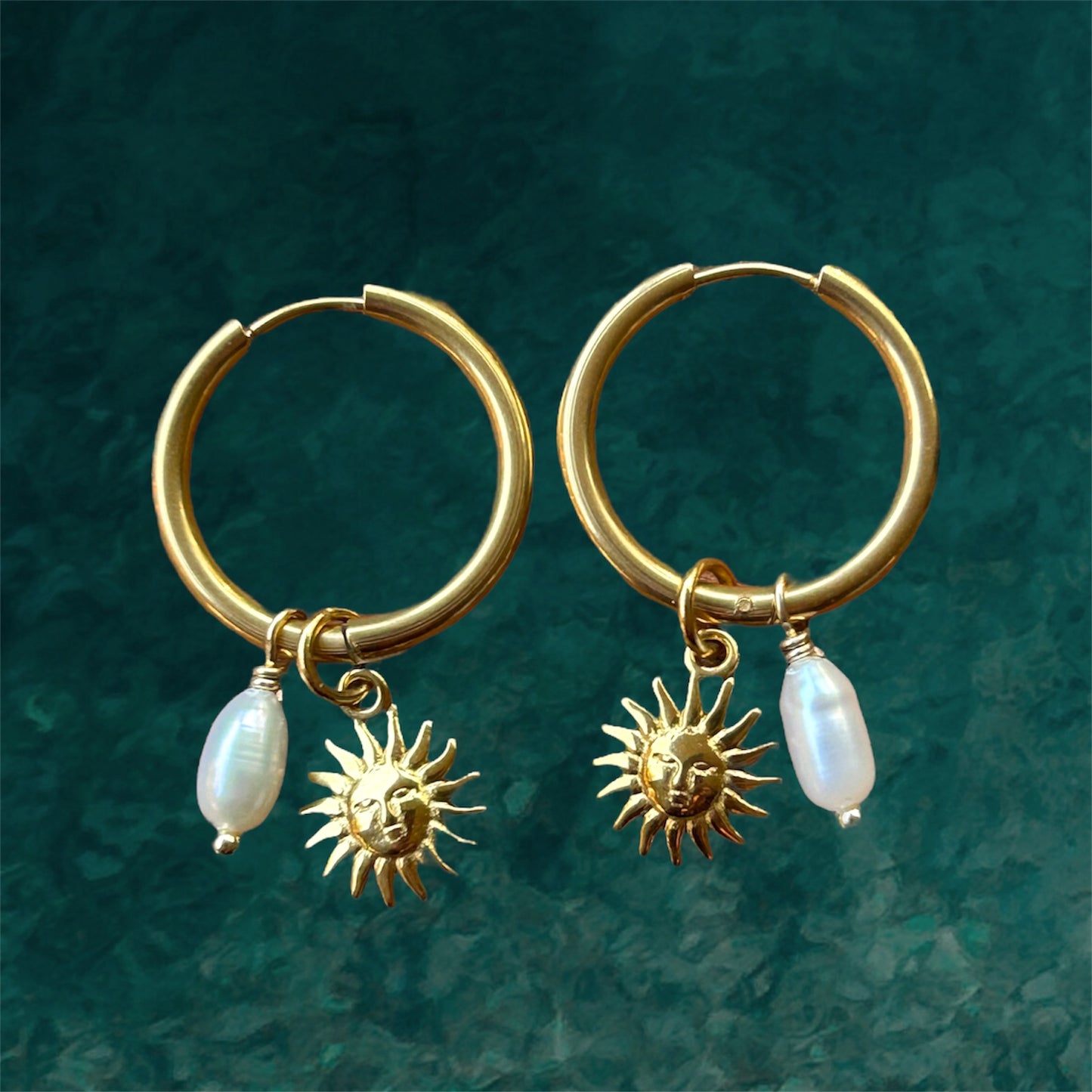 Waterproof Big Earrings Sun Charm by Osealina Jewellery