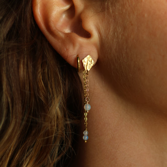 Stud Earrings - Triangle and Opalite