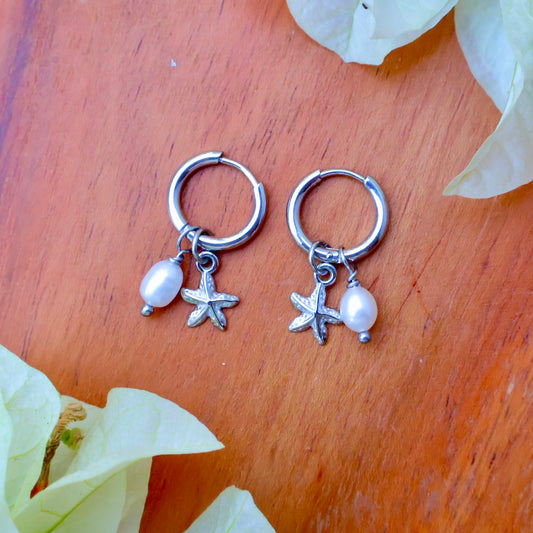 Starfish Earrings - Silver