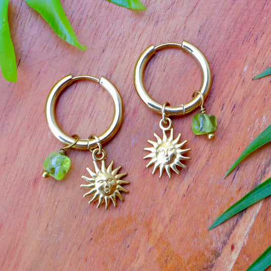 4 in 1  Earrings - Sun & Peridot