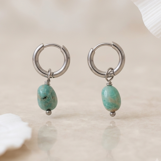 Silver Amazoinite earrings