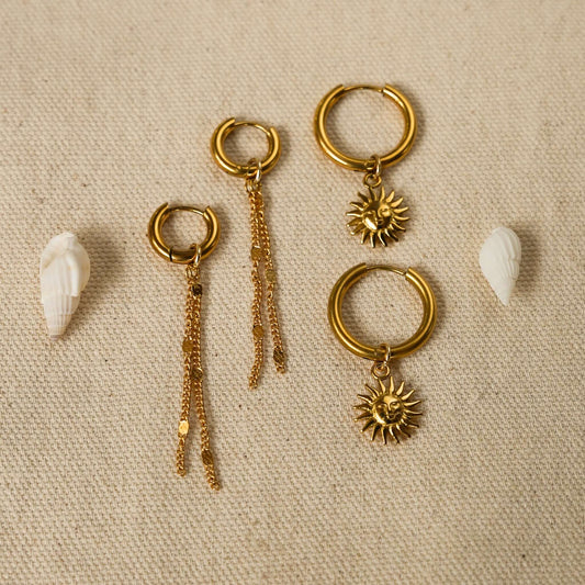 Earring Set of 2 - Mix & Match - Dangly Sun