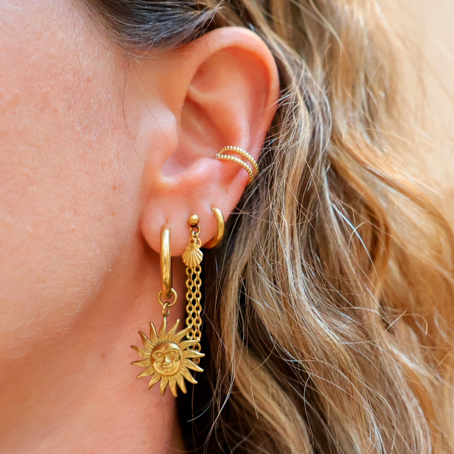 Sun Earrings - Gold