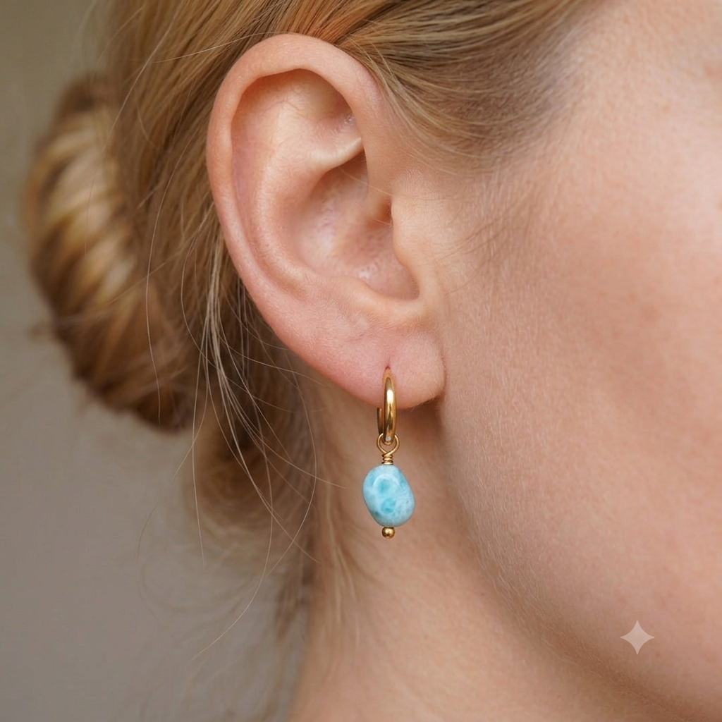 Amazonite Earrings - Gold