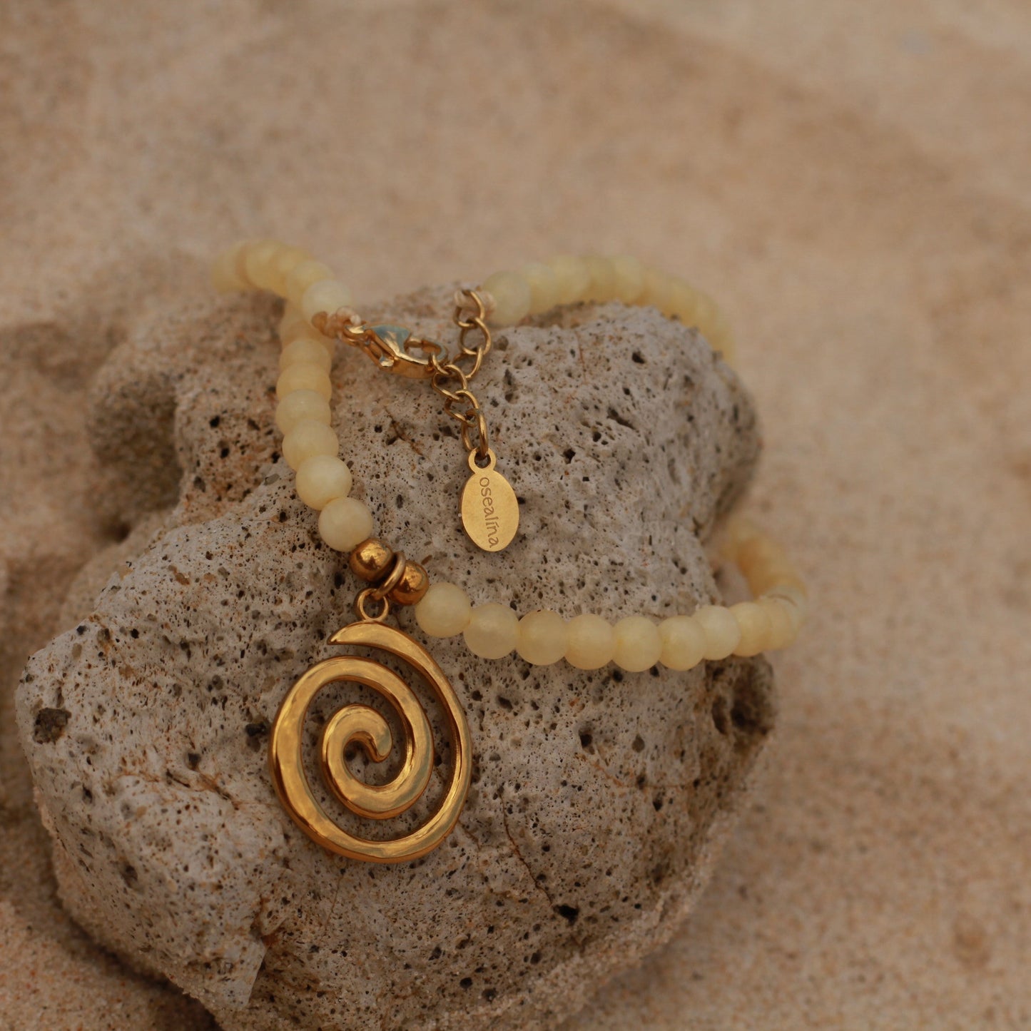Honey Jade Spiral Necklace Oselina