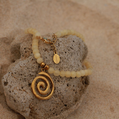 Honey Jade Spiral Necklace Oselina