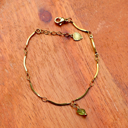 Link Chain Bracelet - Peridot