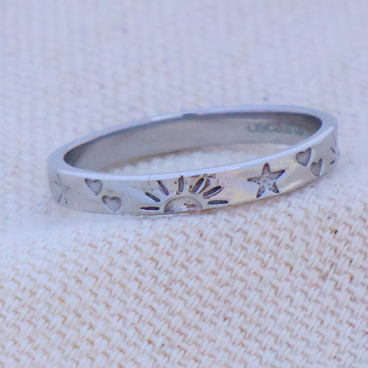 The Ocean Story Ring - Silver