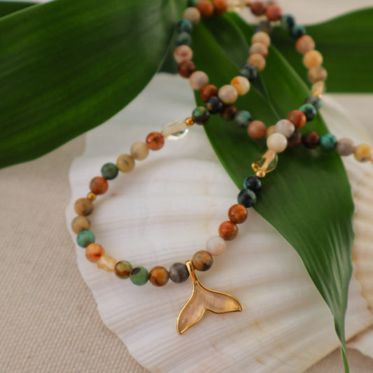 Whale Tale Necklace - Jungle Gold