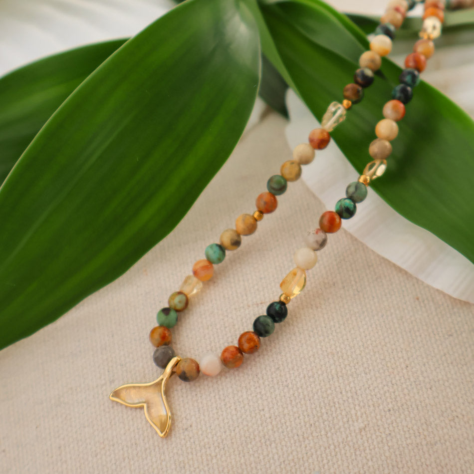Whale Tale Necklace - Jungle Gold