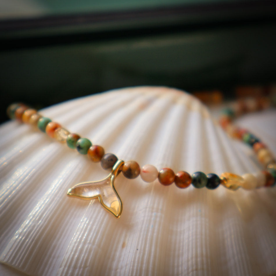 Whale Tale Necklace - Jungle Gold