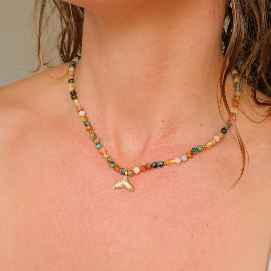 Whale Tale Necklace - Jungle Gold