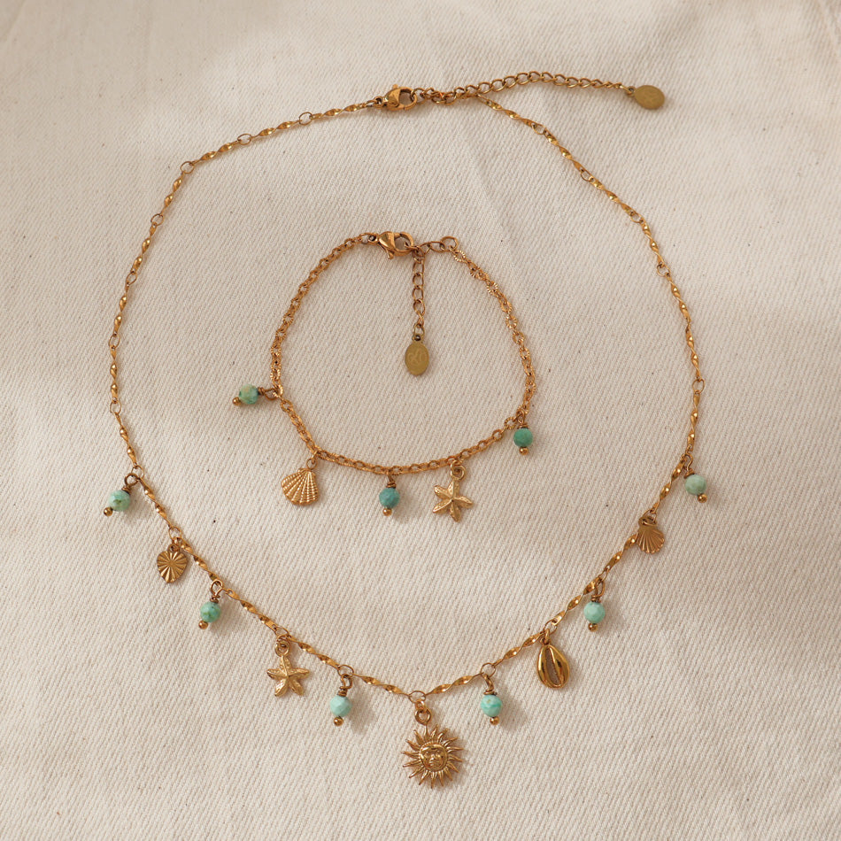 Marea Gold & Turquoise Necklace