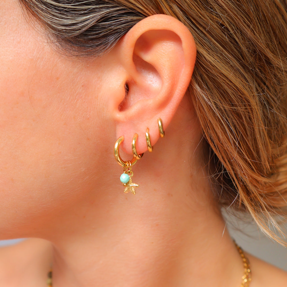 Starfish Earrings with Turquoise