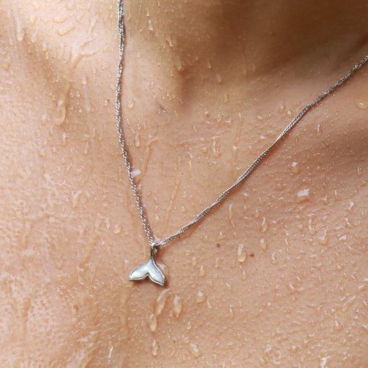 Whale Tale Necklace - Silver