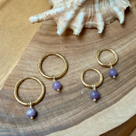 Osealina Jewellery - Amethyst Earrings - Protection and Inner Peace