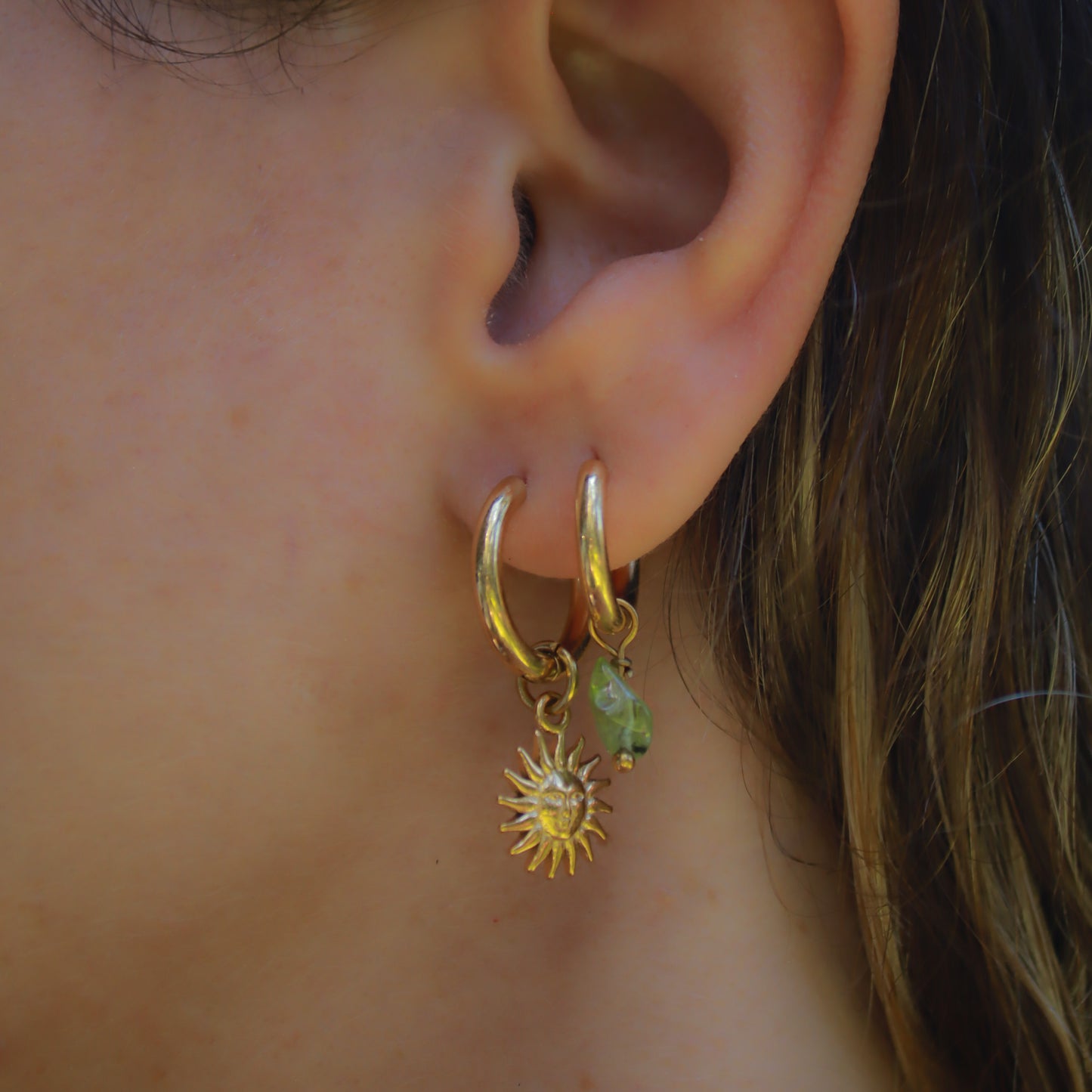 Gold Sun Earrings