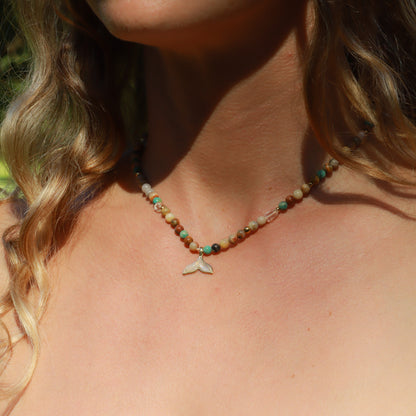 Whale Tale Necklace - Carribean