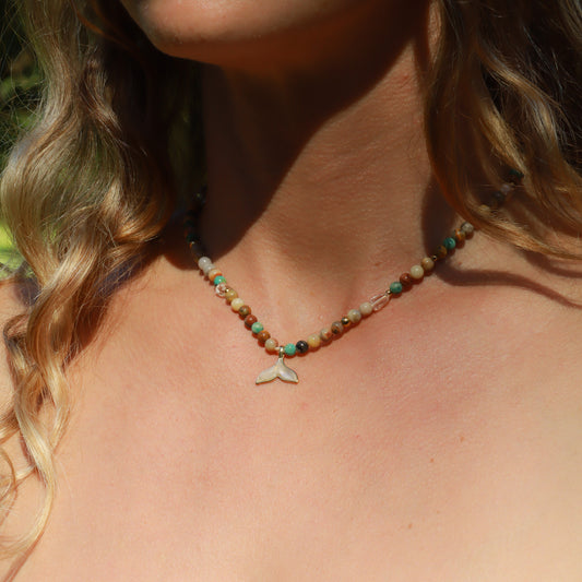 Whale Tale Necklace - Carribean
