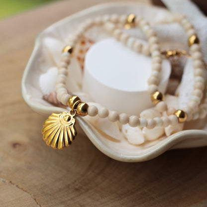 The Shell Charm Choker - White Yvory Jade
