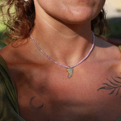 Surf Fin & Daisy- Amethyst Choker - Osealina Jewellery