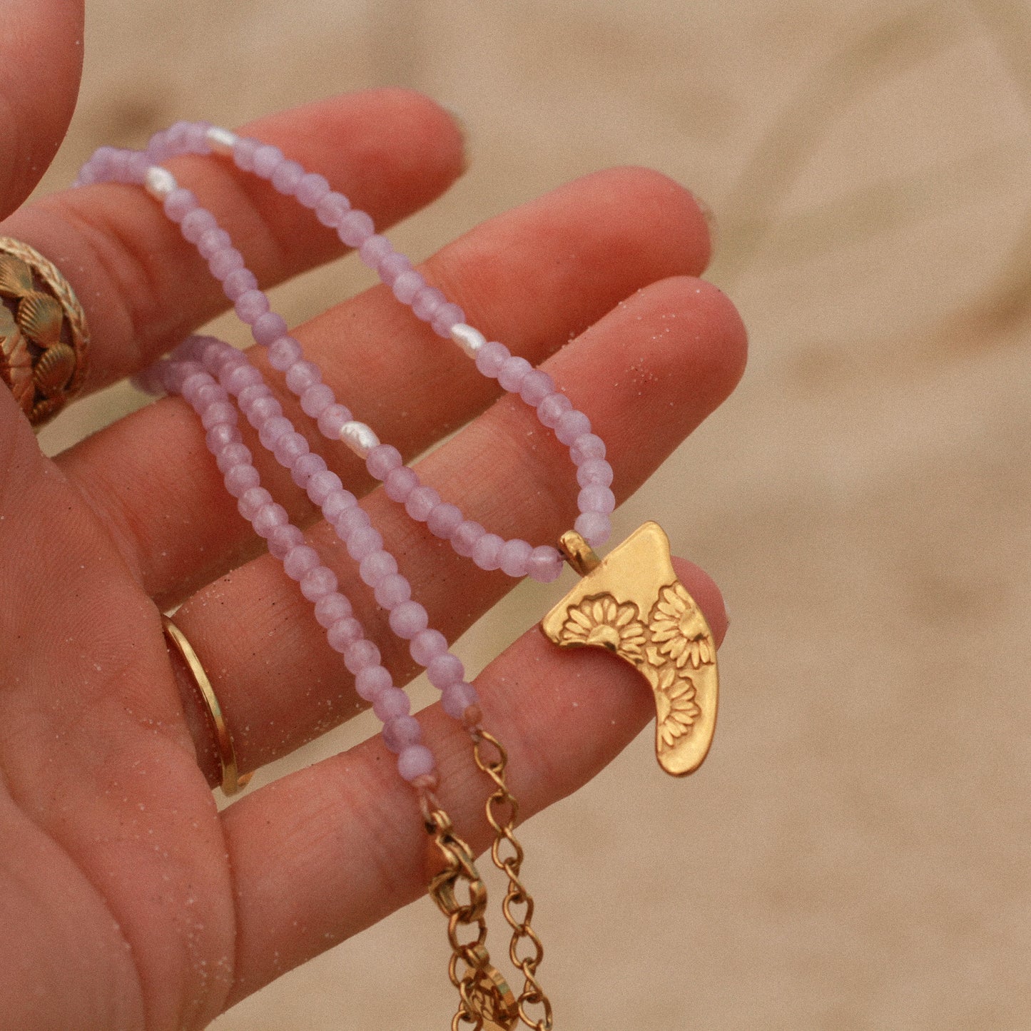 Surf Fin & Daisy- Amethyst Choker