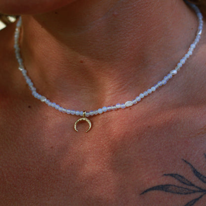 Moon Opalite choker - Osealina Jewellery