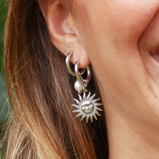 Sun Earrings - Silver