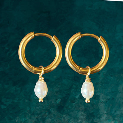 Osealina Waterproof Earrings Natural Pearl