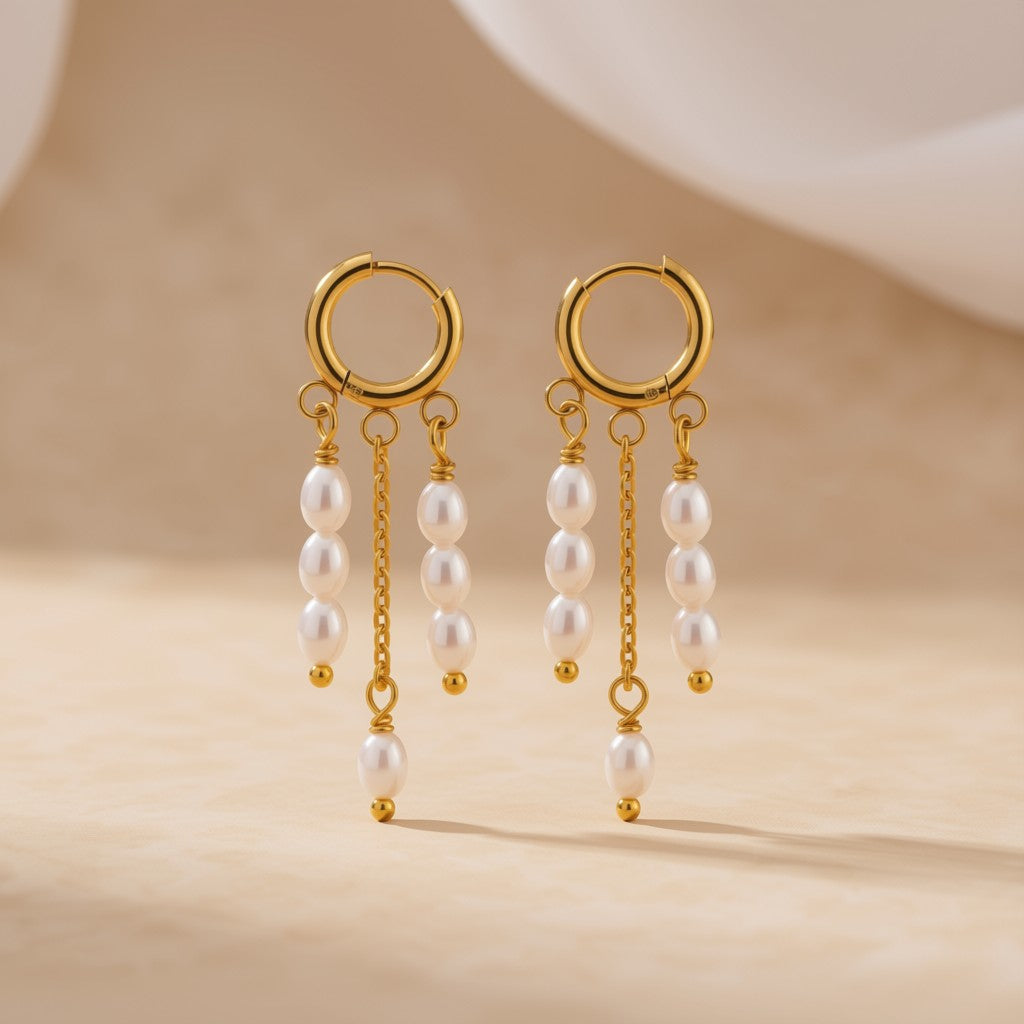 Earrings - Pearl Drops Dangly