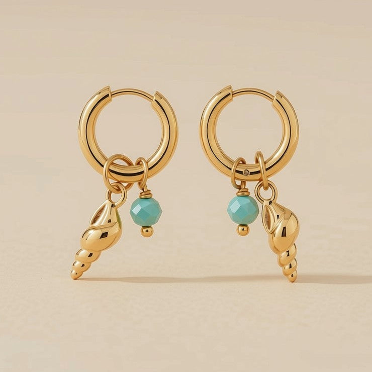 Shell Earrings with Turquoise