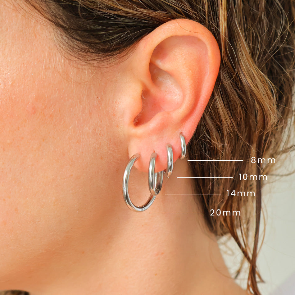 Earrings - all sizes Silver