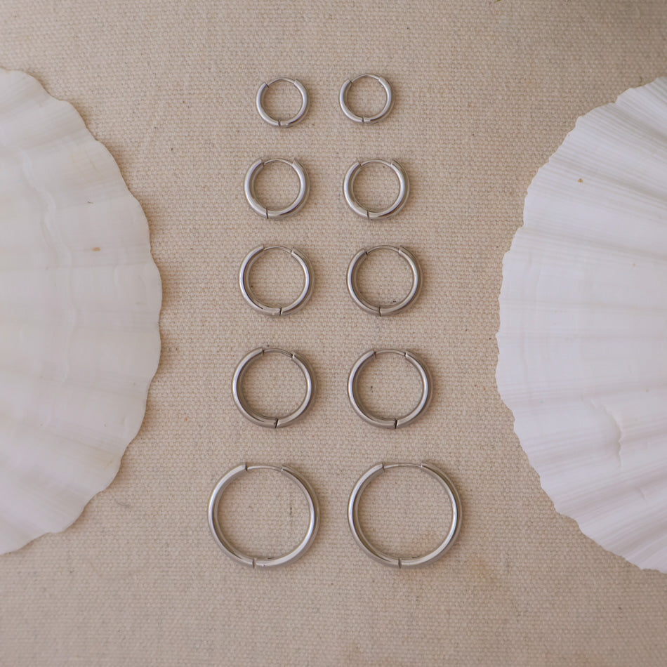 Earrings - all sizes Silver