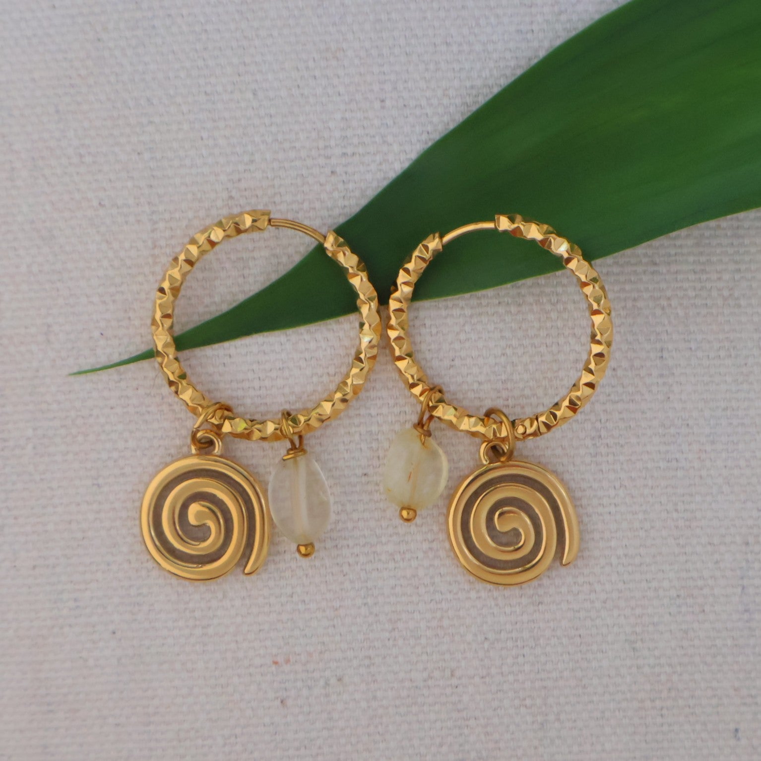 Gold Earrings with Spirals