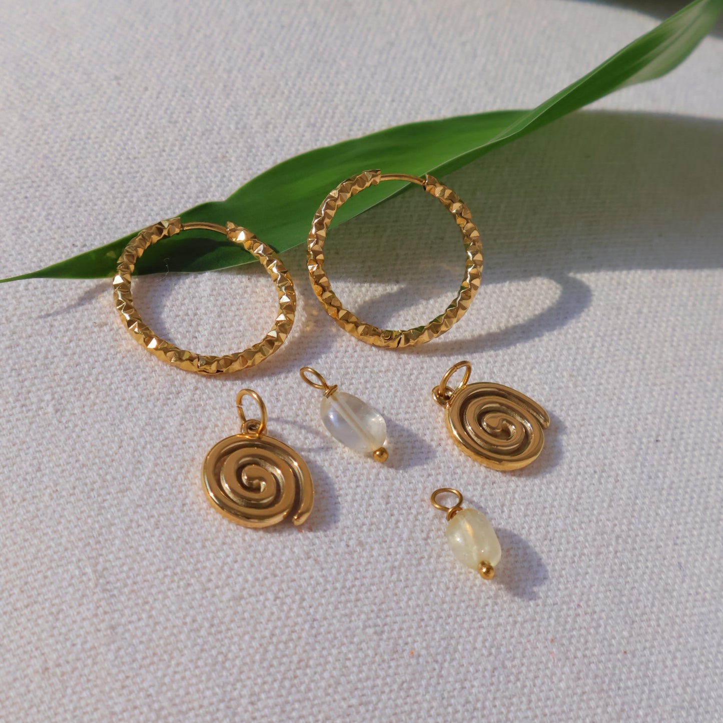 Earrings - Spiral and Citrine