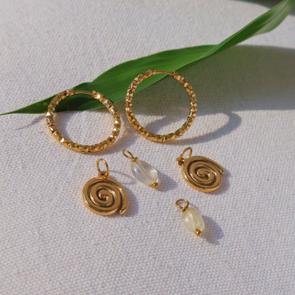 Earrings - Spiral and Citrine