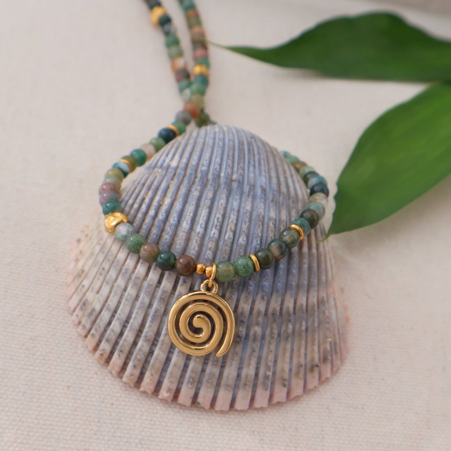 Spiral Necklace - Indian Agate
