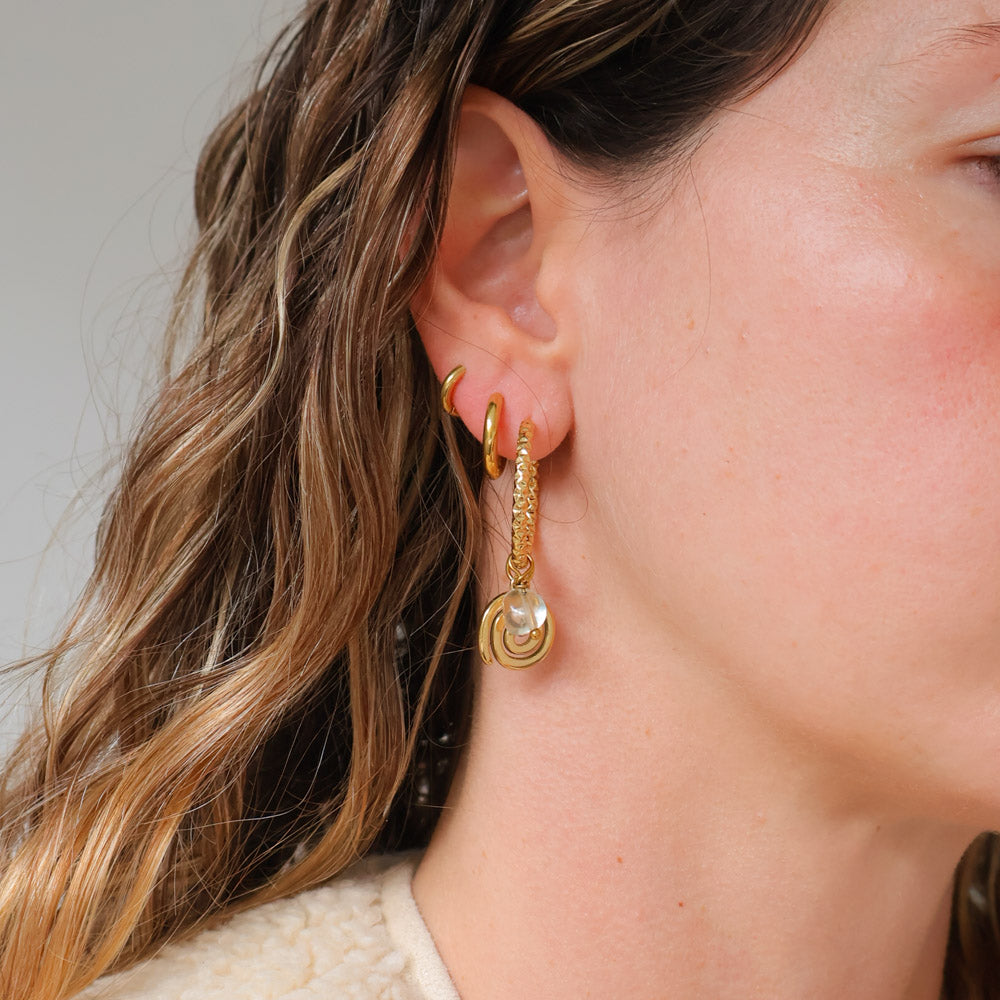 Spiral Earrings - Citrine