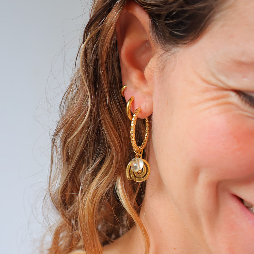 Spiral Earrings - Citrine