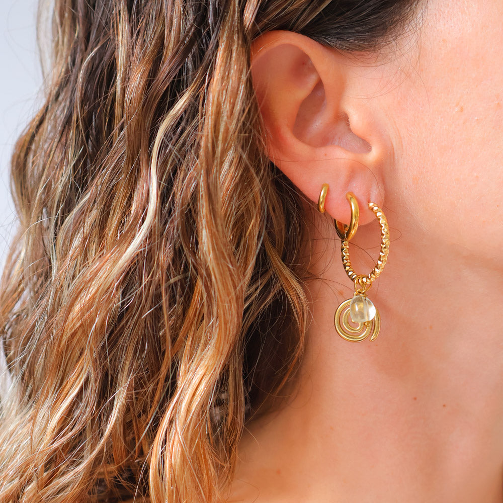 Spiral Earrings - Citrine