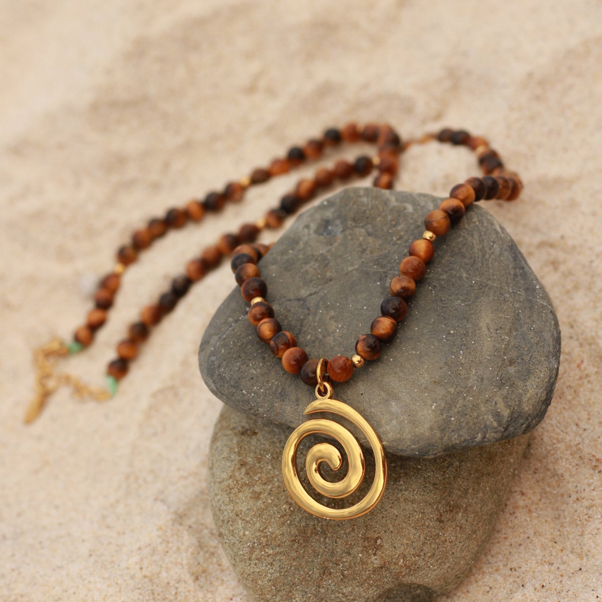 Spiral Necklace Tigerseye Osealina